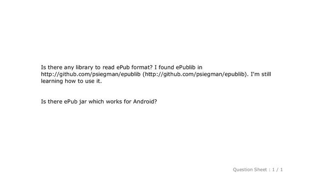 Android : ePub library for java or android смотреть онлайн