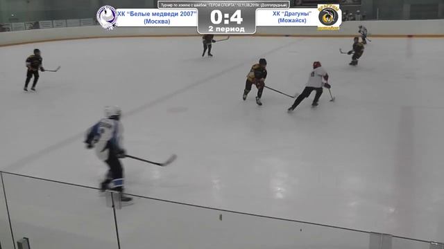 Хоккейный турнир "Герои спорта" среди юношей 2007 г.р. ХК "Белые Медведи 2007" - ХК "Драгуны" смотреть онлайн