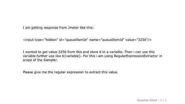 HTML : Extracting value from HTML Responce using Regular expression in JMETER? смотреть онлайн