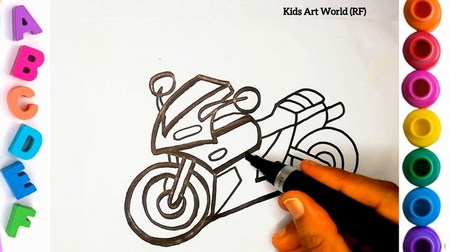 HOW TO DRAW A MOTORCYCLE EASY l How to Draw a Motorcycle Step by Step / Drawing a Sports Bike / Eas смотреть онлайн