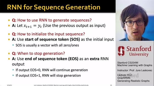Stanford CS224W: ML with Graphs | 2021 | Lecture 15.2 - Graph RNN: Generating Realistic Graphs смотреть онлайн