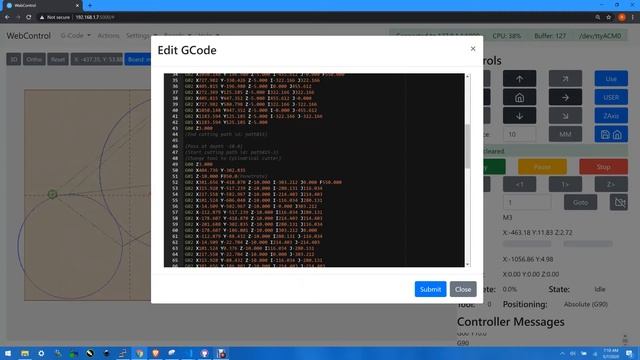 Maslow WebControl: Using the Board Feature and editing gcode смотреть онлайн