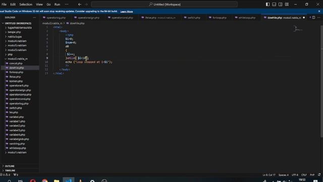 modul 2 part 6, whileloop.php,dowhile.php,Foreach.php Nabila Maulidia X PPLG 1 смотреть онлайн
