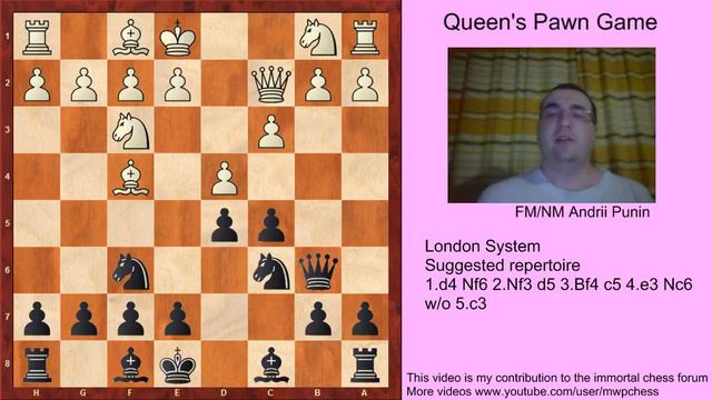 Chess - QPO (for black) - 1.d4 Nf6 2.Nf3 d5 3.Bf4 c5 4.e3 Nc6 w/o 5.c3 смотреть онлайн