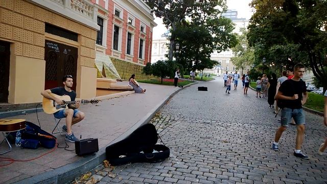 Одесса, июль 2016, уличные музыканты, Банда гитаристов 7 смотреть онлайн