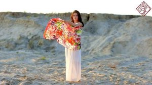 Палантин набивной (вискоза) "10695", вид 5