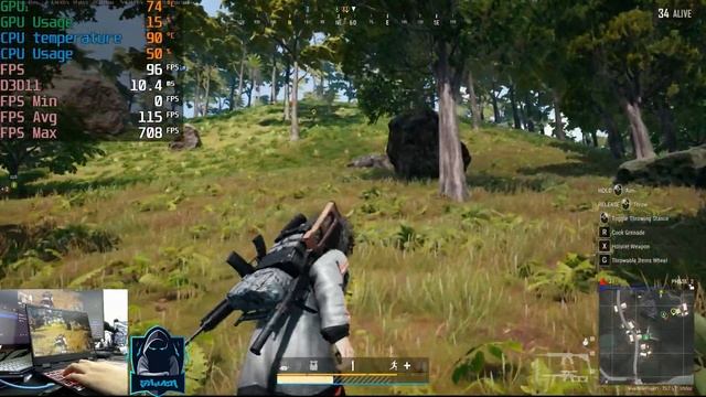 Acer Nitro Gaming  AN515-47 AMD Ryzen7 7000  RTX 3050 4GB 165Hz Ram 16 4800MHz PUBG PC How Many FPS