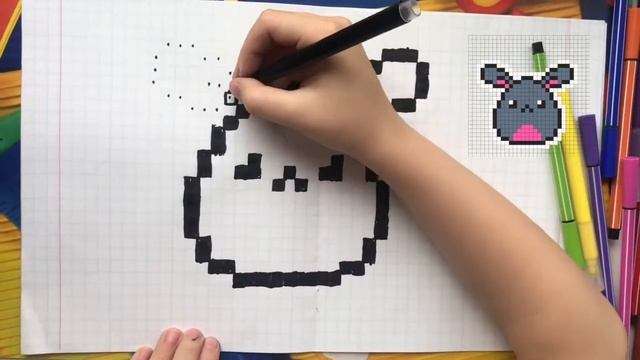 РИСУЕМ ПО КЛЕТОЧКАМ ЗАЙЧИКА смотреть онлайн