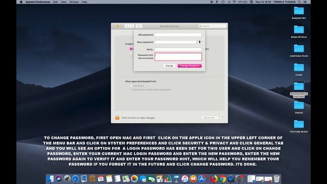 HOW TO CHANGE LOGIN PASSWORD IN SECURITY AND PRIVACY IN MAC OS MOJAVE смотреть онлайн