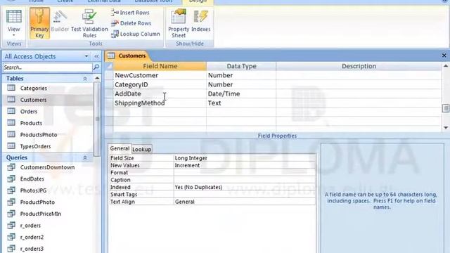 Remove the default value from the AddDate field of the Customers table. Save the table. смотреть онлайн