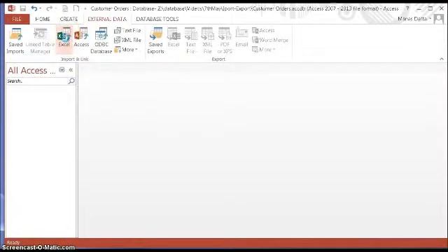 Import Excel data in to Access table :Tutorial 1-Access 2013 смотреть онлайн
