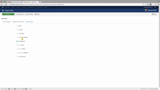 Joomla User Manager Administration Groups смотреть онлайн