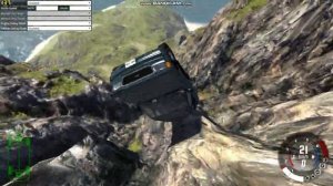 Падение машин с горы в BeamNG.drive.