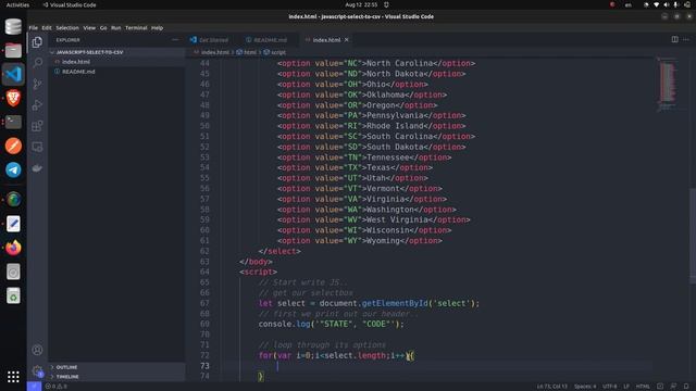 JavaScript | Convert HTML Select to CSV смотреть онлайн