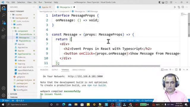React Typescript Tutorial -4- Typescript Event Props | Dr Vipin Classes смотреть онлайн