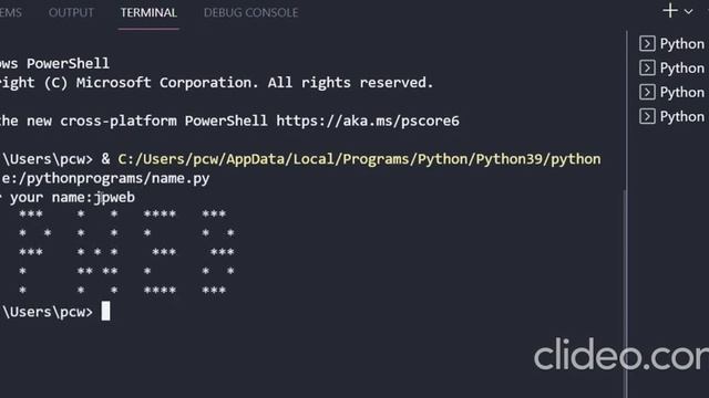 Print name in star pattern in python|| star pattern program in python || python pattern programs смотреть онлайн