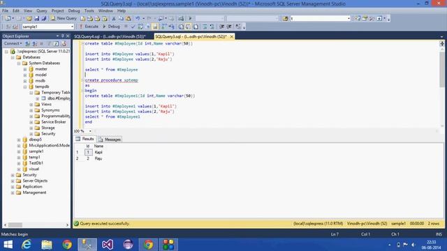 23.SQL Server Tutorial -Telugu (Temporary Tables) смотреть онлайн