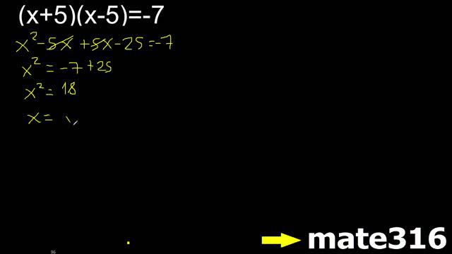(x+5)(x-5)=-7 ecuacion cuadratica hallar x ecuaciones de segundo grado смотреть онлайн