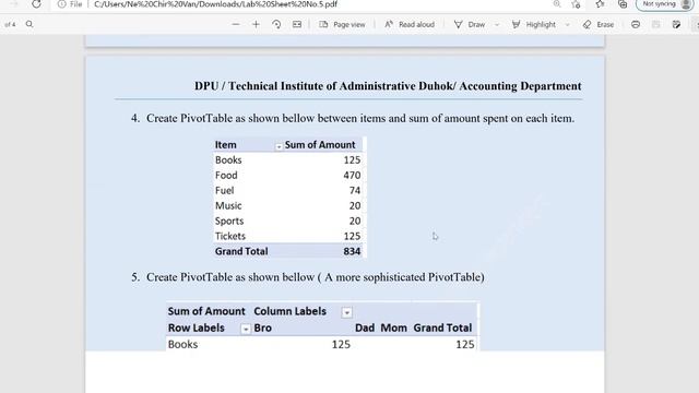 Microsoft Excel 2016 Lab Sheet No.5 смотреть онлайн
