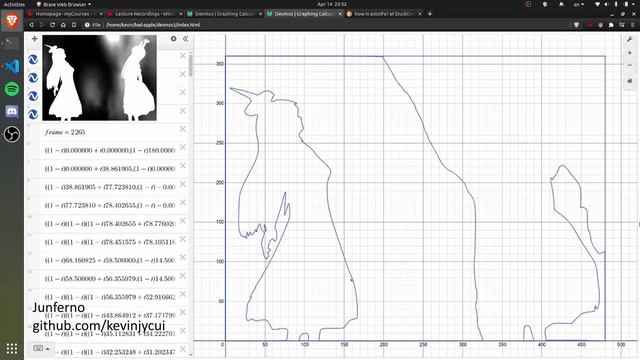 Bad Apple!! played on Desmos but it's high quality with Bezier Curves смотреть онлайн