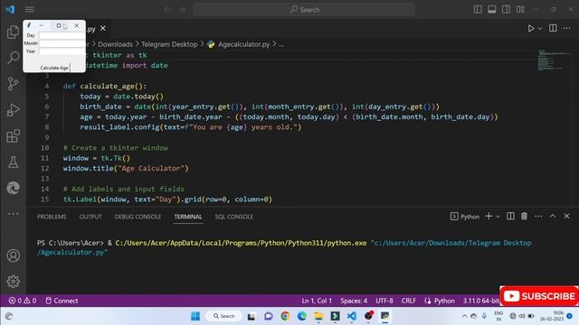 Age calculator using python|| how to create age calculator using python Tkinter || python project смотреть онлайн