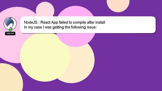 NodeJS : React App failed to compile after install смотреть онлайн