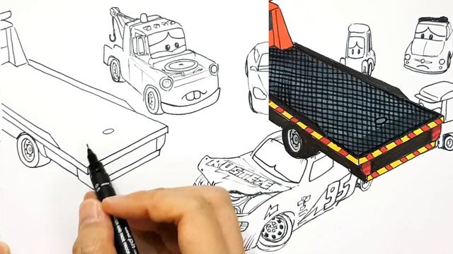 Draw CARS 3 LIGHTNING McQUEEN's Crash Behind The Scene . Drawing and Coloring Pages | Tim Tim TV смотреть онлайн