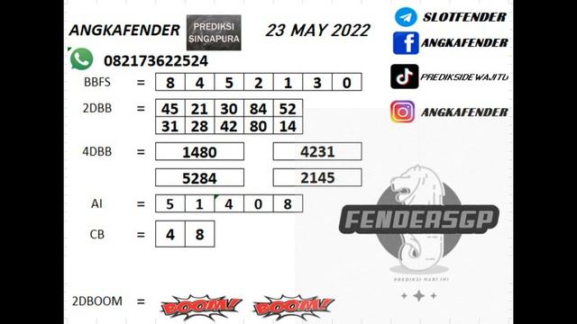 PREDIKSI SINGAPORE HARI INI 23 MAY 2022 DARI BANG FENDER DAN ANGKA ANGKA GAIBNYA || FENDERSGP смотреть онлайн