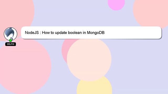 NodeJS : How to update boolean in MongoDB смотреть онлайн