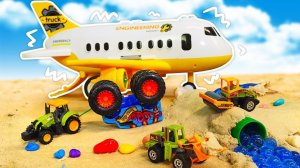 Машинки-помощники устанавливают трубу под воду! Развивающие мультики про машинки для детей