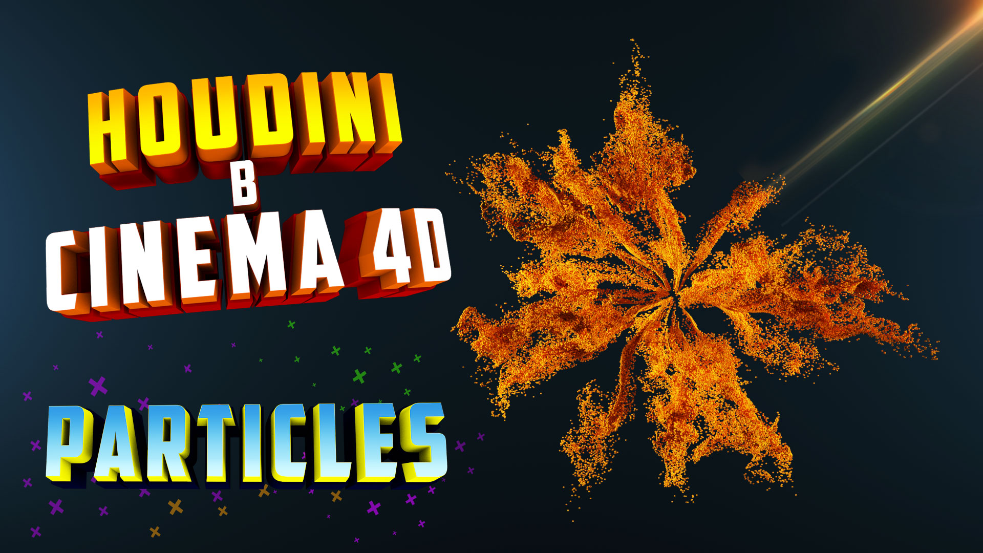 Экспорт частиц из Houdini в Cinema 4D. Birth Particles в Гудини для начинающих смотреть онлайн