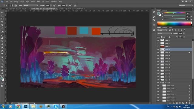 РИСУЕМ КОСМИЧЕСКИЙ ПЕЙЗАЖ. Иван Смирнов. SmirnovSchool смотреть онлайн