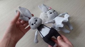 Свадебные зайки. Готов МК . #вязаниекрючком #мкповязанию #вязаныеигрушки