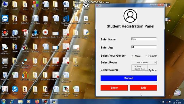 Project overview on student registration system with database connectivity in Python tkinter смотреть онлайн
