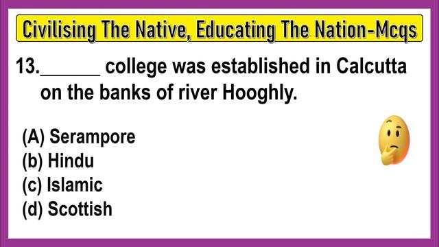 Class 8 History Chapter 7 MCQ Question with Answers – Civilising the Native, Educating the Nation смотреть онлайн