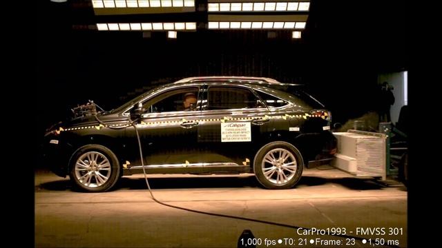 2010-2015 Lexus RX 450h FMVSS 301 / 305 Rear Crash Test (50 Mph) смотреть онлайн