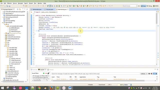 Demo SQLite Android смотреть онлайн