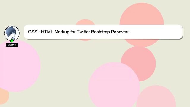 CSS : HTML Markup for Twitter Bootstrap Popovers смотреть онлайн