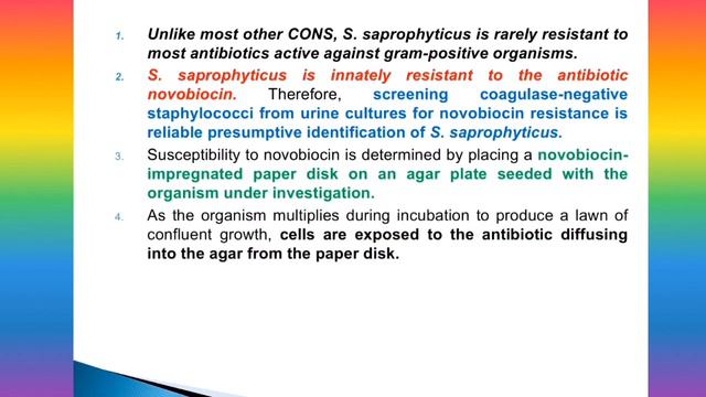 NovoBiocin Susceptibility Test: A Biochemical test for Staph. saprophyticus from other Coagulase -V смотреть онлайн