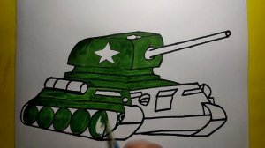 Как нарисовать танк!  Как рисовать танки!