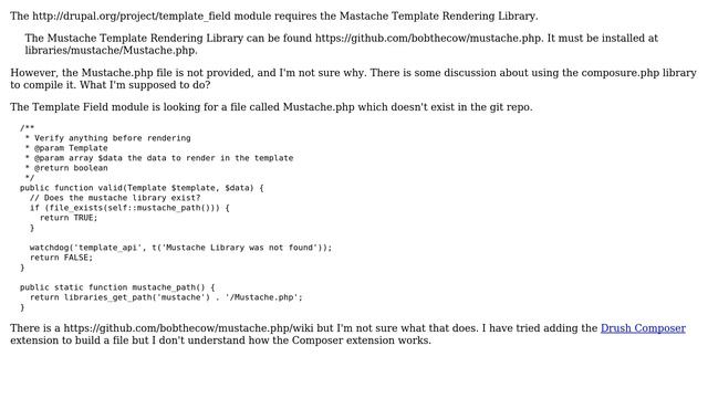 Drupal: How do I compile Mustache.php to use with the Template Field module? (2 Solutions!!) смотреть онлайн