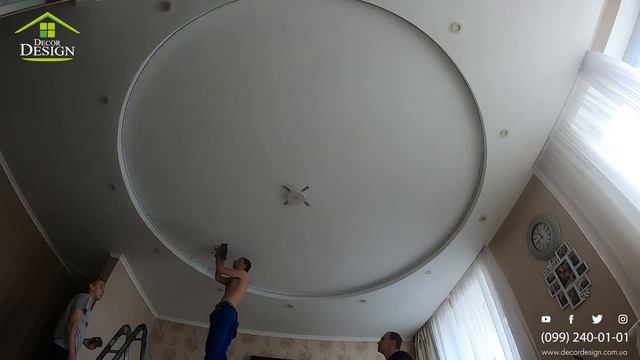 Монтаж натяжного потолка 69. Кругляш в гипсокартон смотреть онлайн