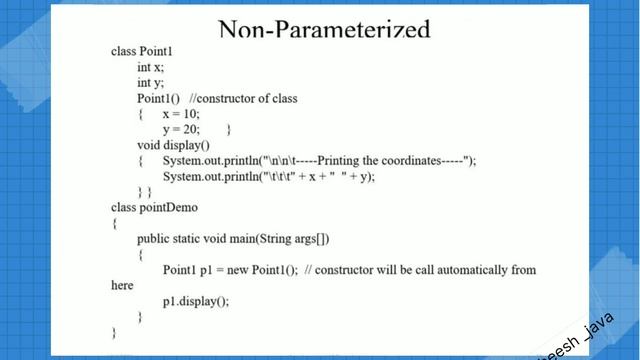 java constructors, constructor types,parameterized and non parameterized constructors, смотреть онлайн
