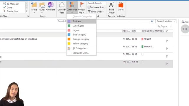 Microsoft Outlook 2016 - Categorizing Emails смотреть онлайн