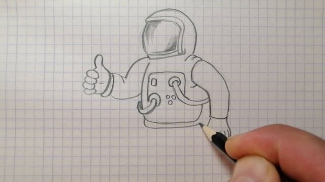 как нарисовать космонавта смотреть онлайн