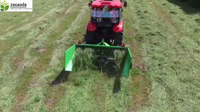Raking and tedding machine with grass breaking function- ZAGRODA смотреть онлайн