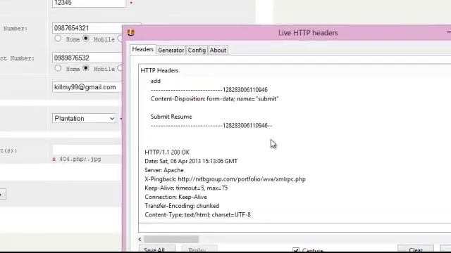 Upload Shell using Live Http Headers смотреть онлайн