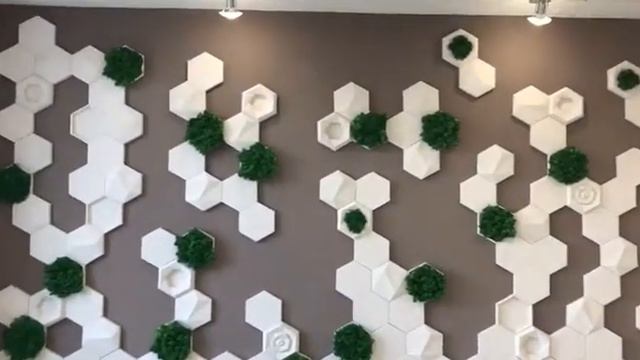 Стабилизированный мох и гипсовые панели - 3D панели Gipster Green смотреть онлайн