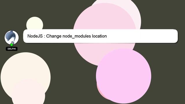 NodeJS : Change node_modules location смотреть онлайн