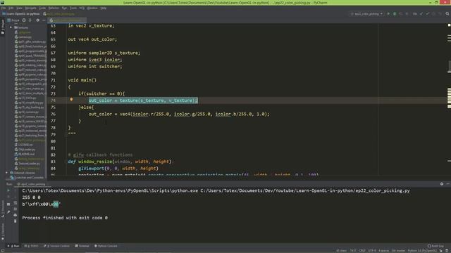 OpenGL in python e22 - color picking смотреть онлайн